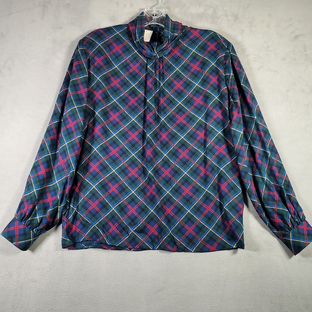 VTG Country Sophisticates Pendleton Top Womens 8 Plaid Wool Blend Preppy Cottage